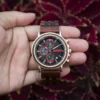 Mens Wooden Watches Rosewood Gold Personalized Engraved Watch - Gawain_7 Rosewood Gold Personalized Engraved Wooden Watch - Gawain