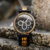 Luxury-Chronograph-Military-Quartz-Watches-RB050-1A-1 Classic Natural Ebony Zebrawood Wood Watch Black - Huxley