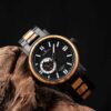 Ruban Handmade Zebrawood Black Automatic Mechanical Movement - Peak_10 Mens Wooden Watches Handmade Zebrawood Automatic Mechanical Movement Black - Peak