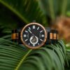Ruban Handmade Zebrawood Black Automatic Mechanical Movement - Peak_24 Mens Wooden Watches Handmade Zebrawood Automatic Mechanical Movement Black - Peak