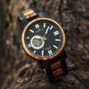 Ruban Handmade Zebrawood Black Automatic Mechanical Movement - Peak_32 Mens Wooden Watches Handmade Zebrawood Automatic Mechanical Movement Black - Peak