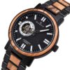 Ruban Handmade Zebrawood Black Automatic Mechanical Movement - Peak_4 Mens Wooden Watches Handmade Zebrawood Automatic Mechanical Movement Black - Peak