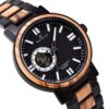 Ruban Handmade Zebrawood Black Automatic Mechanical Movement - Peak_5 Mens Wooden Watches Handmade Zebrawood Automatic Mechanical Movement Black - Peak