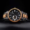 Ruban Handmade Zebrawood Black Automatic Mechanical Movement - Peak_9 Mens Wooden Watches Handmade Zebrawood Automatic Mechanical Movement Black - Peak