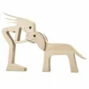 A Stand Woman with Big Floppy Ears Short Tail Dog Wood Sculpture_8 A Stand Woman With Big Floppy Ears Short Tail Dog Wood Sculpture - Large