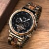 Zebrawood Automatic Mechanical Movement Wood Watch Brown Achilles