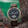 Mens Watch Automatic Mechanical Movement Wood Watch Brown Zebrawood - Achilles