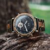 Mens Watch Automatic Mechanical Movement Wood Watch Brown Zebrawood - Achilles