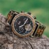 Mens Watch Automatic Mechanical Movement Wood Watch Brown Zebrawood - Achilles