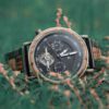 Mens Watch Automatic Mechanical Movement Wood Watch Brown Zebrawood - Achilles