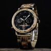 Mens Watch Automatic Mechanical Movement Wood Watch Brown Zebrawood - Achilles