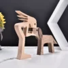 A-Woman-with-Big-Dark-Floppy-Ears-Dog-Wood-Sculpture_12 A Woman With Big Dark Floppy Ears Dog Wood Sculpture - Large