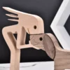 A-Woman-with-Big-Dark-Floppy-Ears-Dog-Wood-Sculpture_13 A Woman With Big Dark Floppy Ears Dog Wood Sculpture - Large