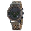 Classic Multifunction Sandalwood Wood Watch Green - Aton_2 Classic Multifunction Sandalwood Wood Watch Green - Aton