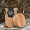 Vegvisir Viking Symbol Wood Watch Ebony Black Gold