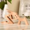 White Woman and Dog Wood Sculpture_3 Woman And Dog Wood Sculpture Home Decor For Dog Lovers