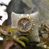Handmade Personalized Gift Rosewood Wooden Watch Round Gold - Sunlight