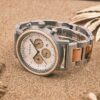 Wooden Watch For Men Olive Wood Stainless Steel Chronograph