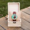 Men Wooden Watch Leather Epoxy Resin Wristwatch Brown Gold Green - Breena