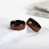 Mens Engagement Band Tungsten Wood Ring Wood Wedding Band