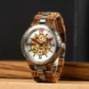 Luxury Handmade Natural Zebra Wood Automatic Mechanical Movement Men'S Wooden Watches