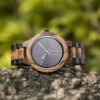 Classic Zebrawood Ebony Engraved Wooden Watches Black - Georg
