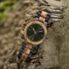 Classic Zebrawood Ebony Engraved Wooden Watches Black - Georg
