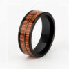 Rosewood-Inlay-Black-Tungsten-Wood-Ring Rosewood Inlay Black Tungsten Wood Ring