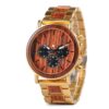 Handmade Personalized Gift Rosewood Wooden Watch Round Gold - Sunlight