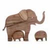 A mother elephant and two baby elephants_1 A Mother Elephant And Two Baby Elephants Wood Sculptures