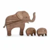 A mother elephant and two baby elephants_5 A Mother Elephant And Two Baby Elephants Wood Sculptures