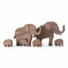 A mother elephant and two baby elephants_7 A Mother Elephant And Two Baby Elephants Wood Sculptures