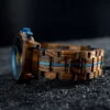 Classic Chronograph Wooden Watch Wenge Calendar Blue - Portugal