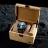 Classic Chronograph Wooden Watch Wenge Calendar Blue - Portugal