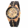 Skeleton Watches Automatic Mechanical Black Sandalwood Mens Wooden Watch