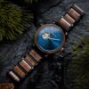 Wooden Watches For Men Classics Automatic Mechanical Wooden Watch Tigerwood Blue - Avalon