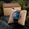 Wooden Watches For Men Classics Automatic Mechanical Wooden Watch Tigerwood Blue - Avalon