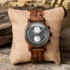 Walnut Chronograph Wood Watch Black Handcrafted - Rise