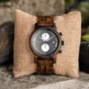 Walnut Chronograph Wood Watch Black Handcrafted - Rise