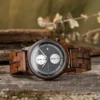 Walnut Chronograph Wood Watch Black Handcrafted - Rise