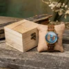 Zebrawood Classic Chronograph Blue Handcrafted - Rise_13 Zebrawood Chronograph Wooden Watch Blue Handcrafted - Rise