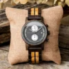 Olive Wood Chronograph Watch Handmade Black - Rise
