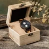 Olive Wood Chronograph Watch Handmade Black - Rise
