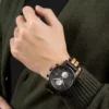 Olive Wood Chronograph Watch Handmade Black - Rise
