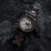 Skeleton Mechanical Wooden Watch Ebony Black - Hero