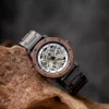 Skeleton Mechanical Wooden Watch Walnut Black - Hero