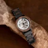 Skeleton Mechanical Wooden Watch Walnut Black - Hero