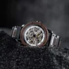 Skeleton Mechanical Wooden Watch Walnut Black - Hero
