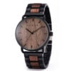 Classic Handmade Minimalist Wooden Watch Walnut Black