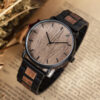 Classic Handmade Minimalist Wooden Watch Walnut Black